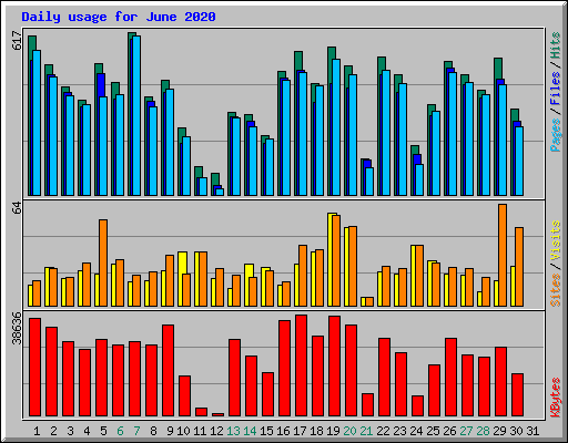 Daily usage for June 2020