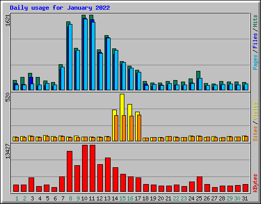 Daily usage for January 2022