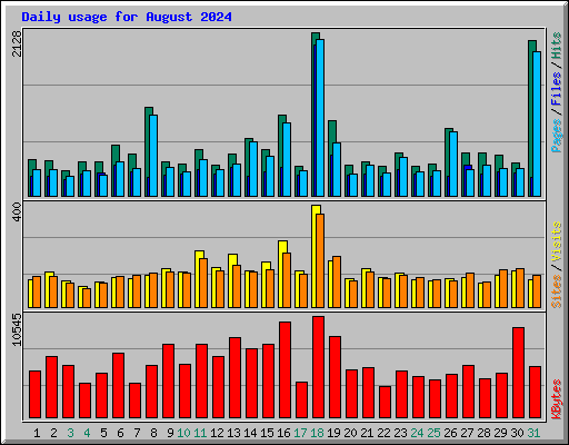 Daily usage for August 2024