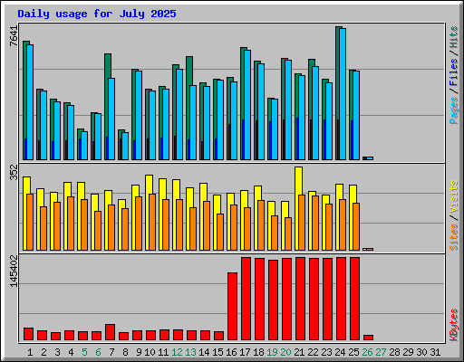 Daily usage for July 2025
