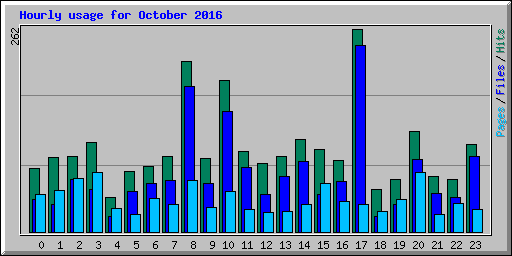 Hourly usage for October 2016