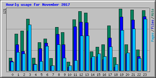 Hourly usage for November 2017
