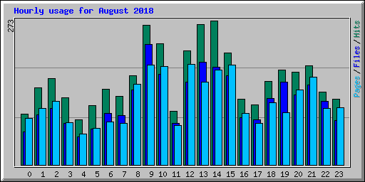 Hourly usage for August 2018