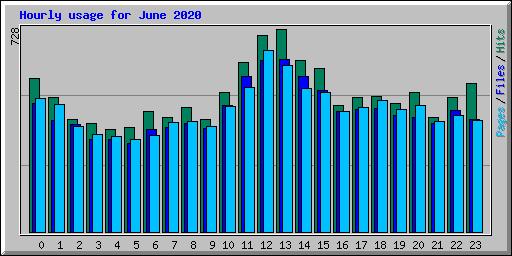 Hourly usage for June 2020