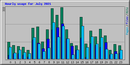 Hourly usage for July 2021