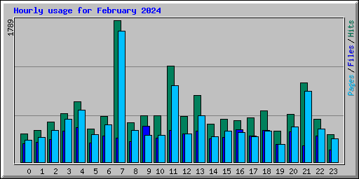 Hourly usage for February 2024