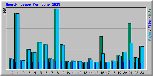 Hourly usage for June 2025