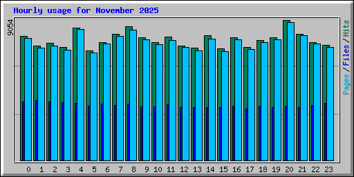 Hourly usage for November 2025