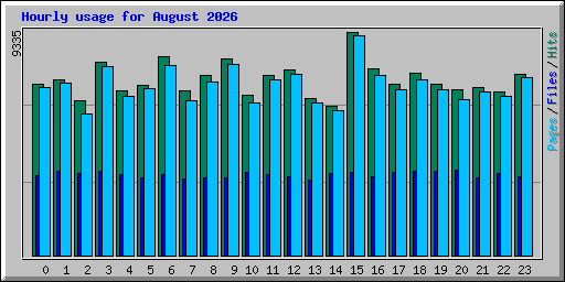 Hourly usage for August 2026